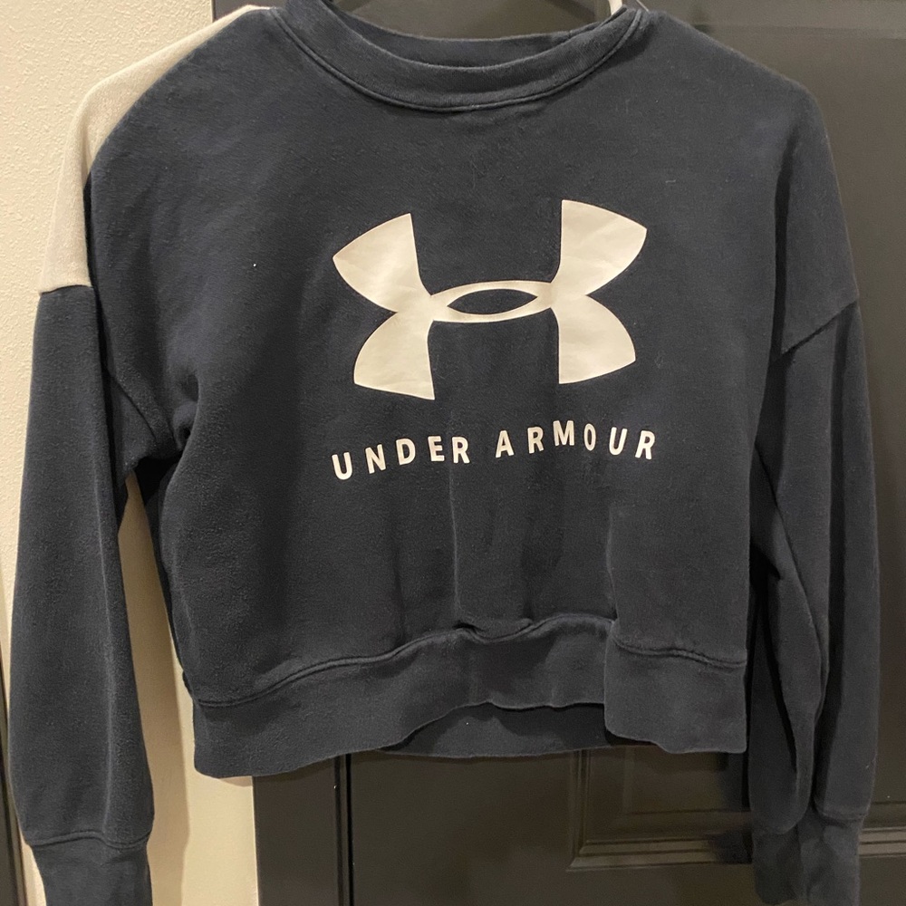 Under Armour Gray Boxy Cropped Hoodie